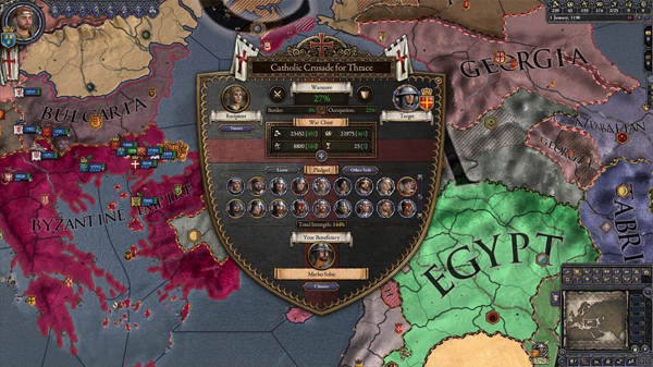 Catholic crussde is on display against a map